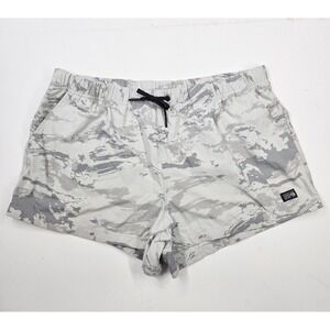 Mountain Hardwear Womens CAMO Stryder Swim Hiking Shorts Large L‎ White Gray